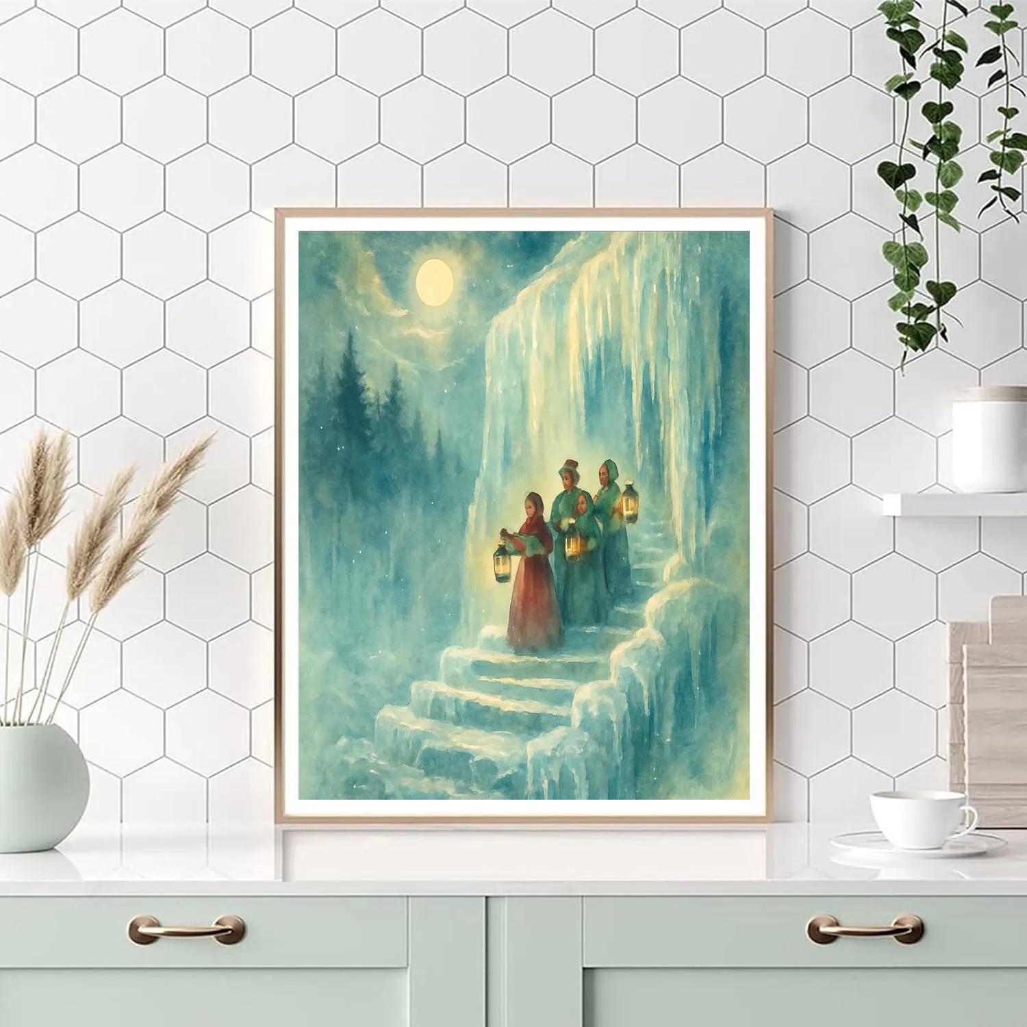 Frozen Waterfall Carol Steps DIY paint by numbers