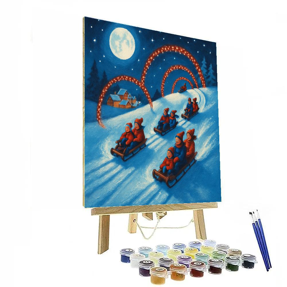Velvet Night Toboggan Run Painting by numbers kit