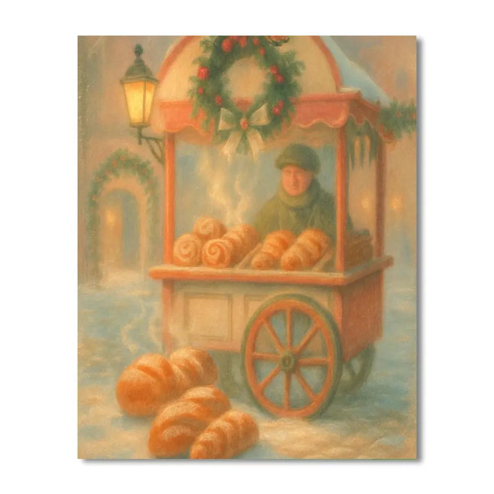 Holly Crown Bakery Cart Paint by numbers art