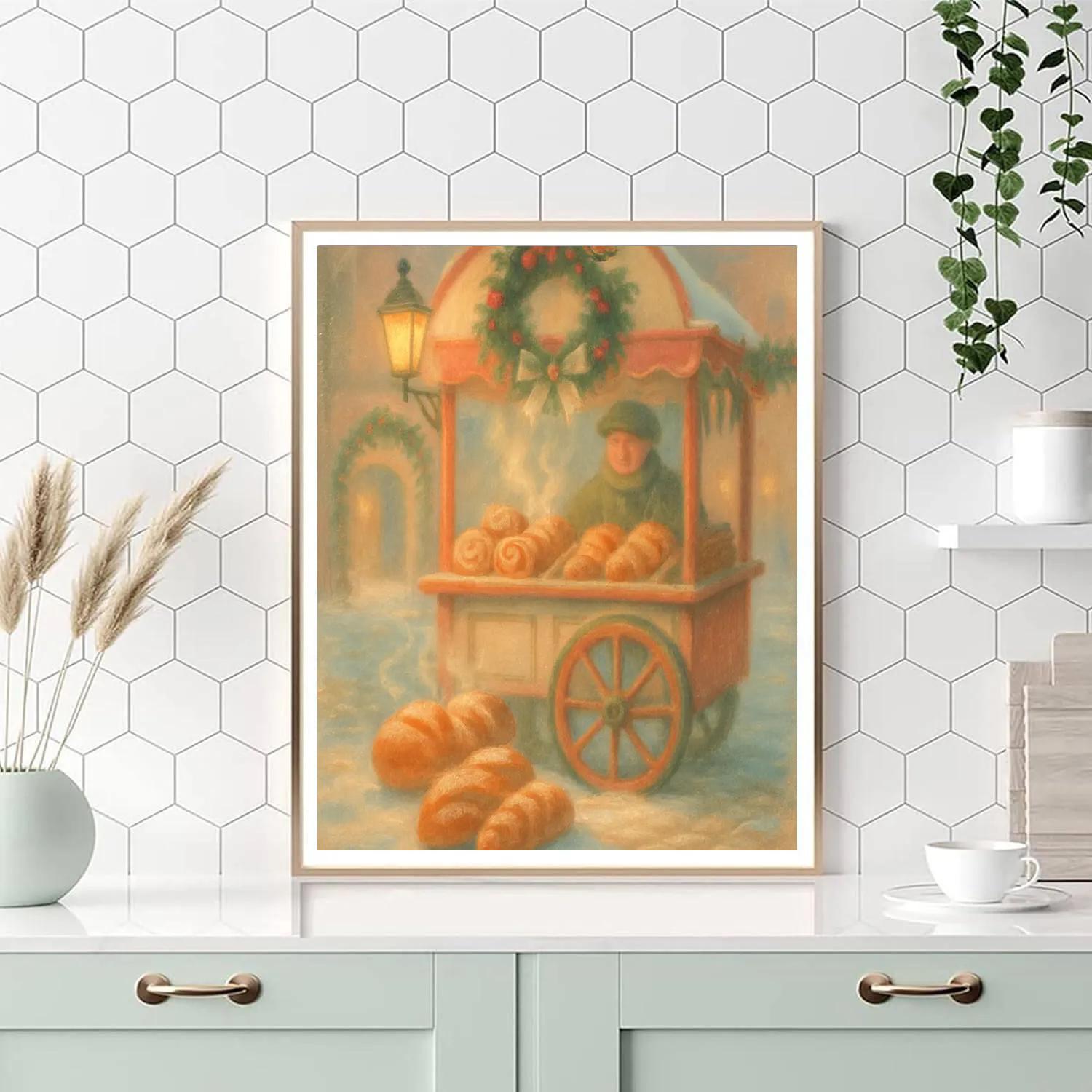Holly Crown Bakery Cart Paint by numbers art