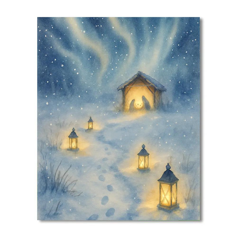 Aurora Meadow Nativity Path paint by color