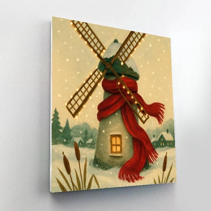 Crimson Scarf Windmill DIY paint by numbers