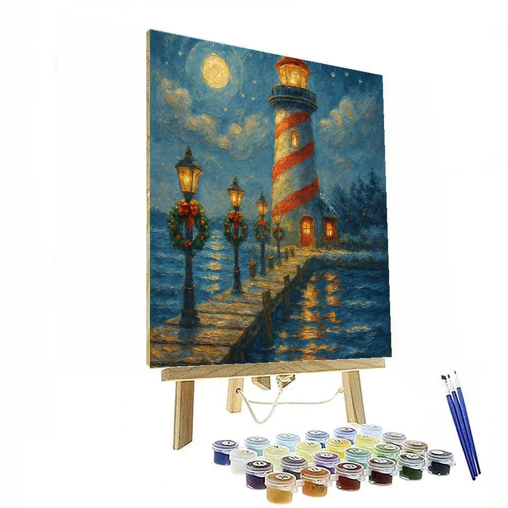 Peppermint Lighthouse Pier paint by color