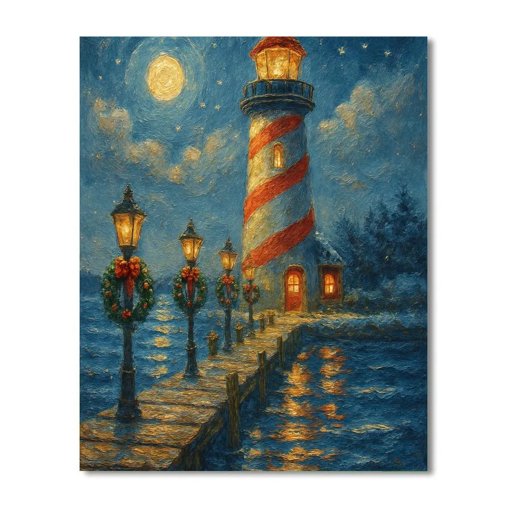 Peppermint Lighthouse Pier paint by color