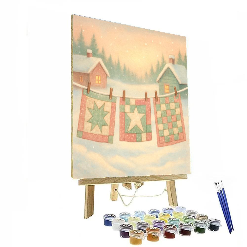 Star Quilt Drying Line paint by color