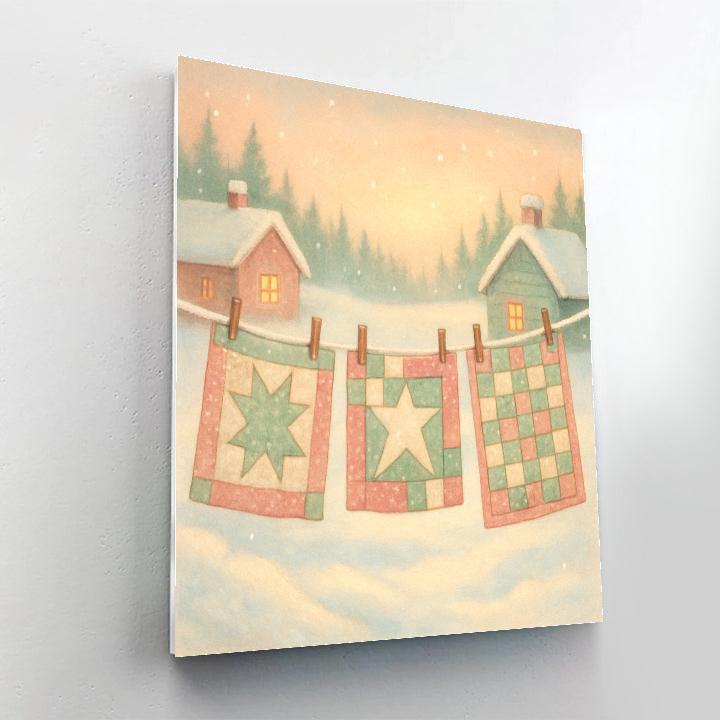 Star Quilt Drying Line paint by color