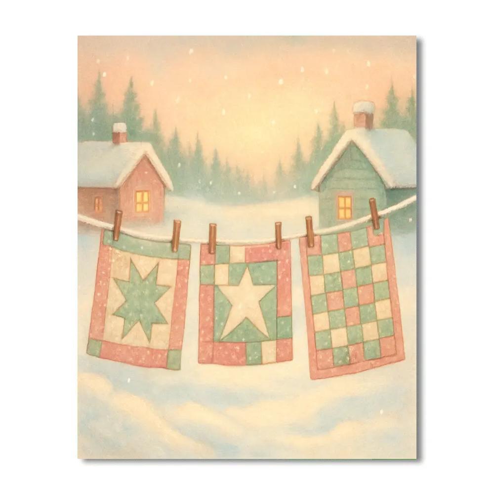 Star Quilt Drying Line paint by color