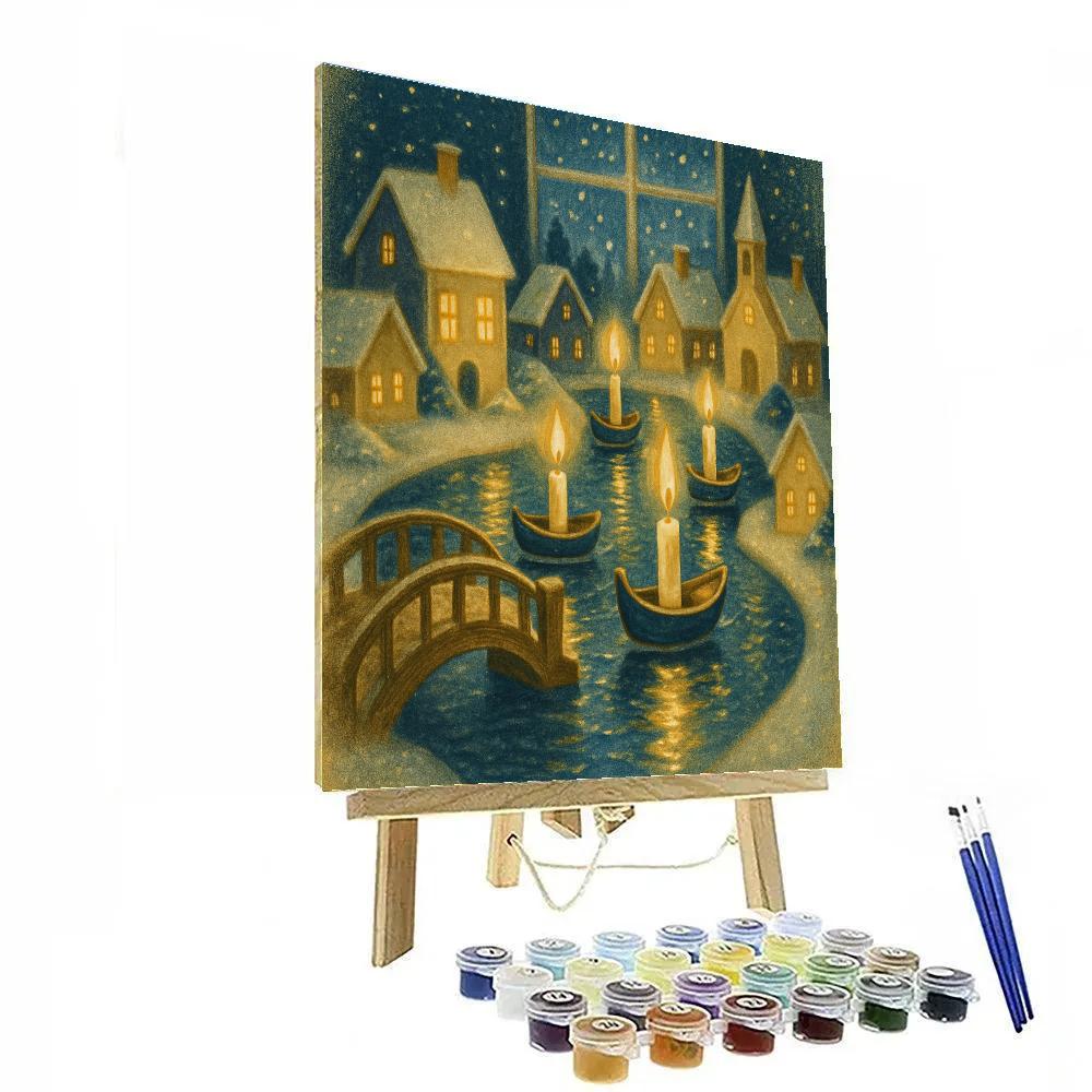 Candle Boat Canal Miniatures Paint by numbers art