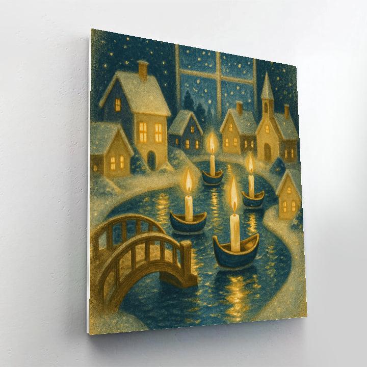 Candle Boat Canal Miniatures Paint by numbers art