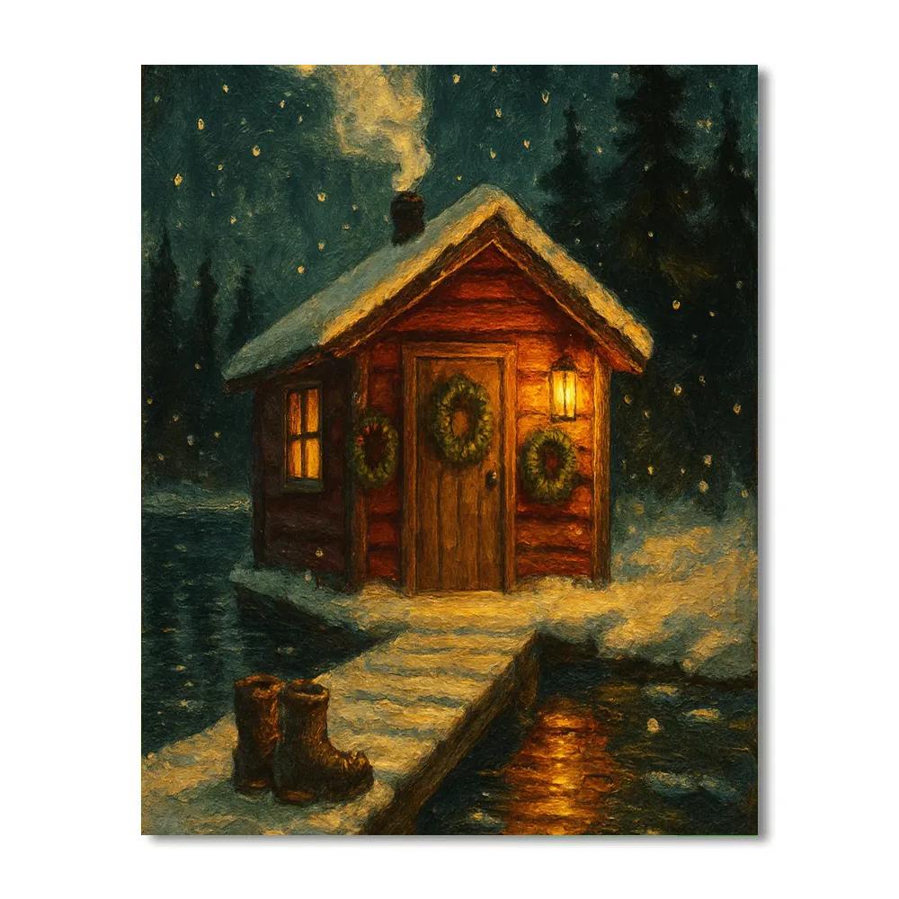 Cinnamon Cabin Sauna Number painting