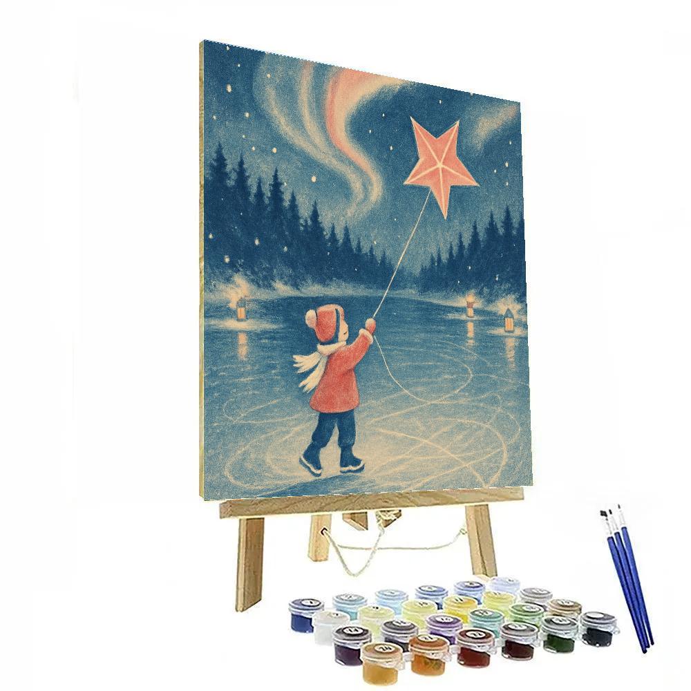 Starlit Kite On Frozen Lake Paint by numbers kits