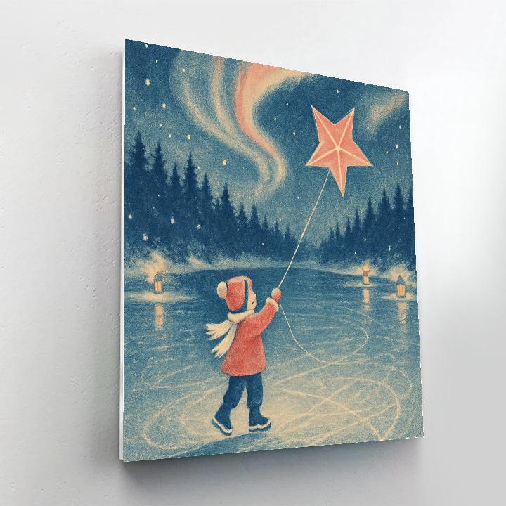 Starlit Kite On Frozen Lake Paint by numbers kits