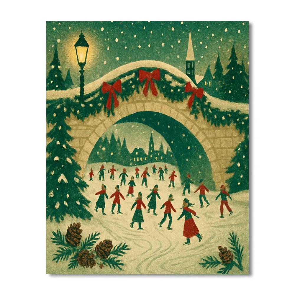 Evergreen Bridge Skaters DIY paint by numbers