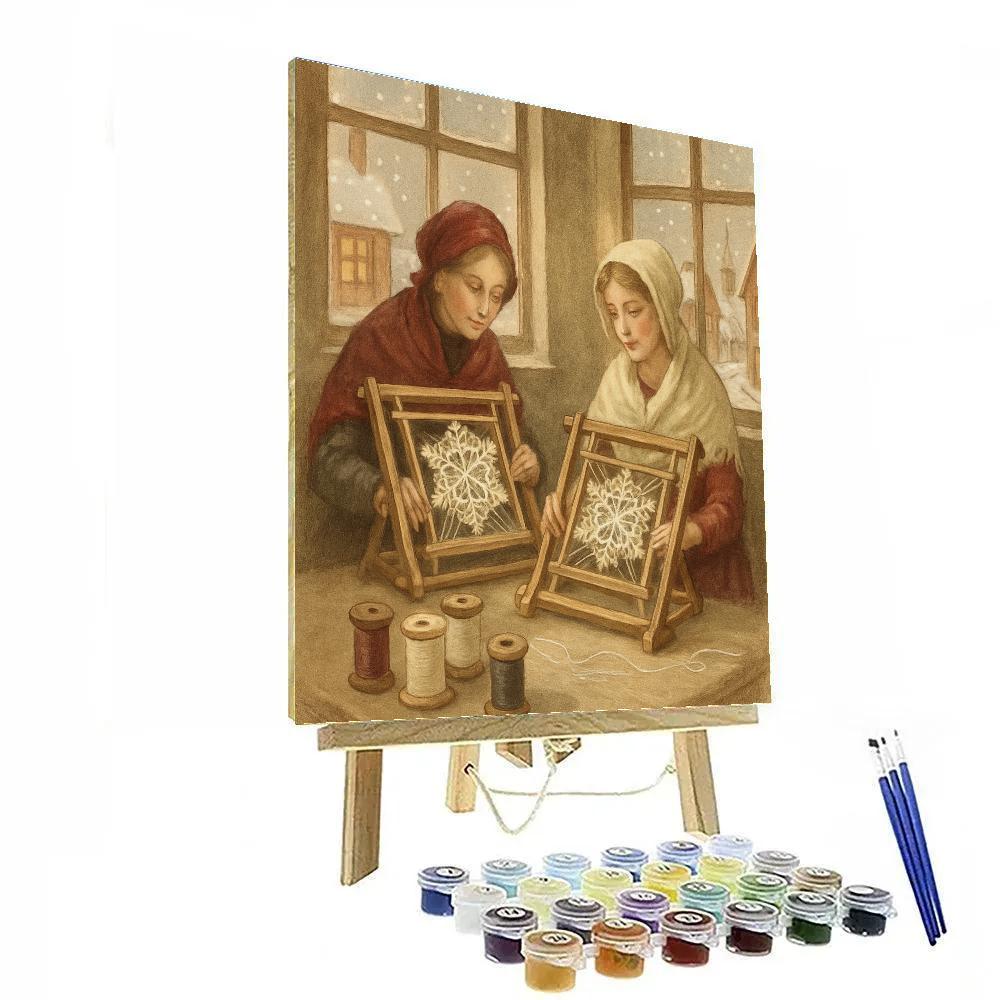 Snowflake Loom Workshop Number painting