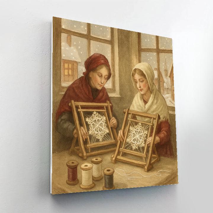 Snowflake Loom Workshop Number painting