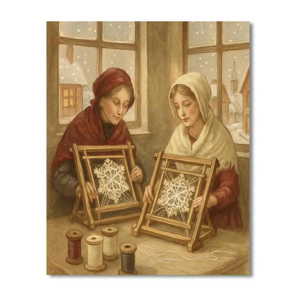 Snowflake Loom Workshop Number painting