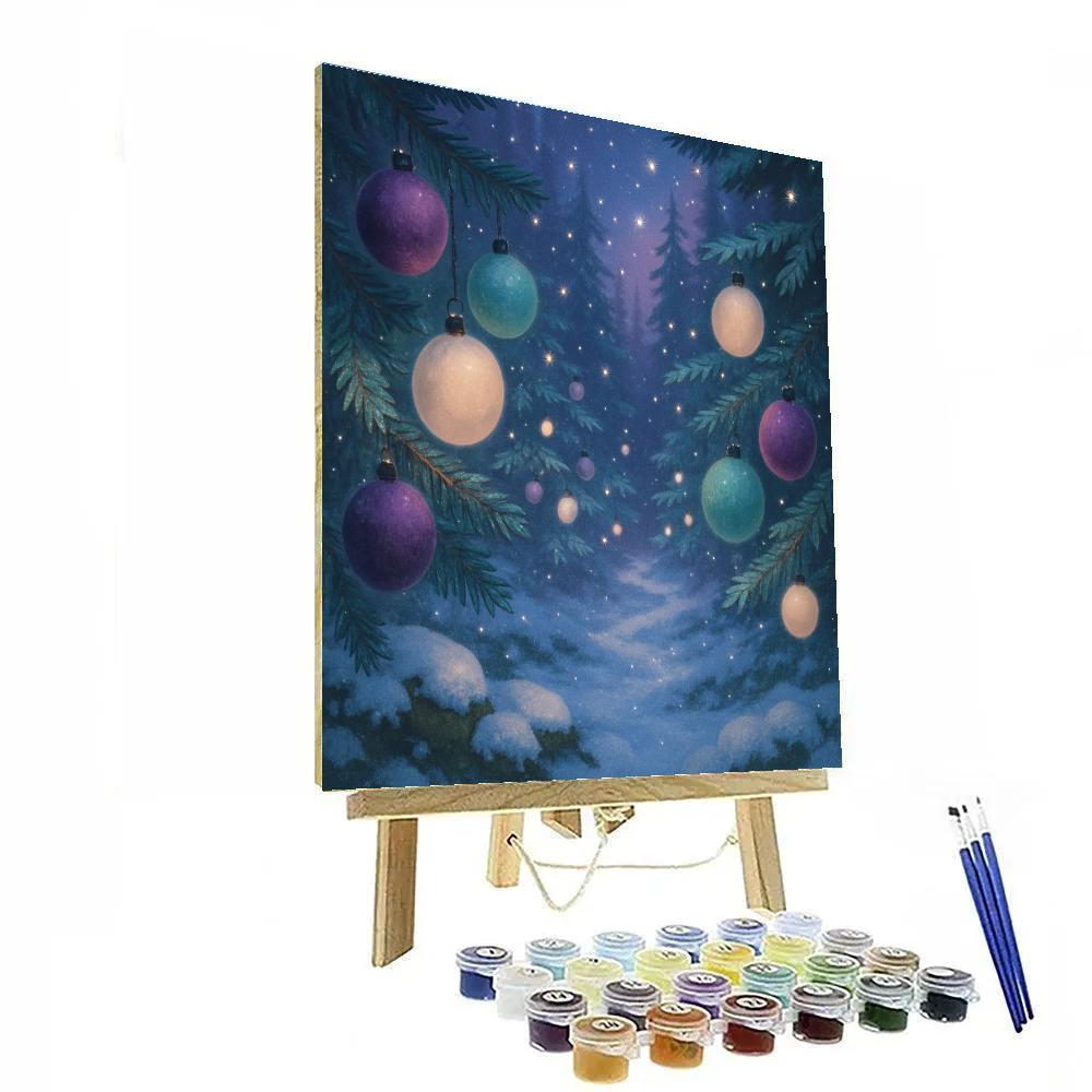 Velvet Bauble Forest painting number kit