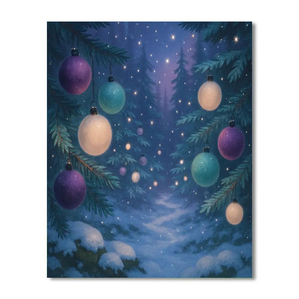 Velvet Bauble Forest painting number kit
