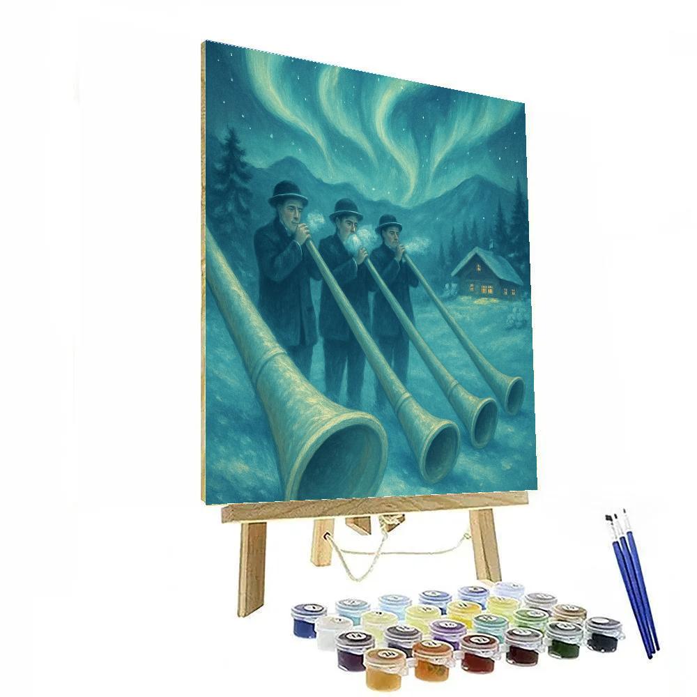 Aurora Alp Horn Circle Number painting