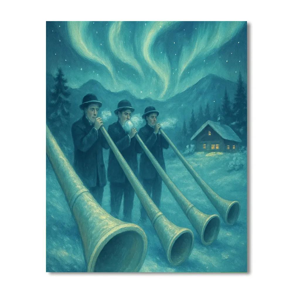 Aurora Alp Horn Circle Number painting