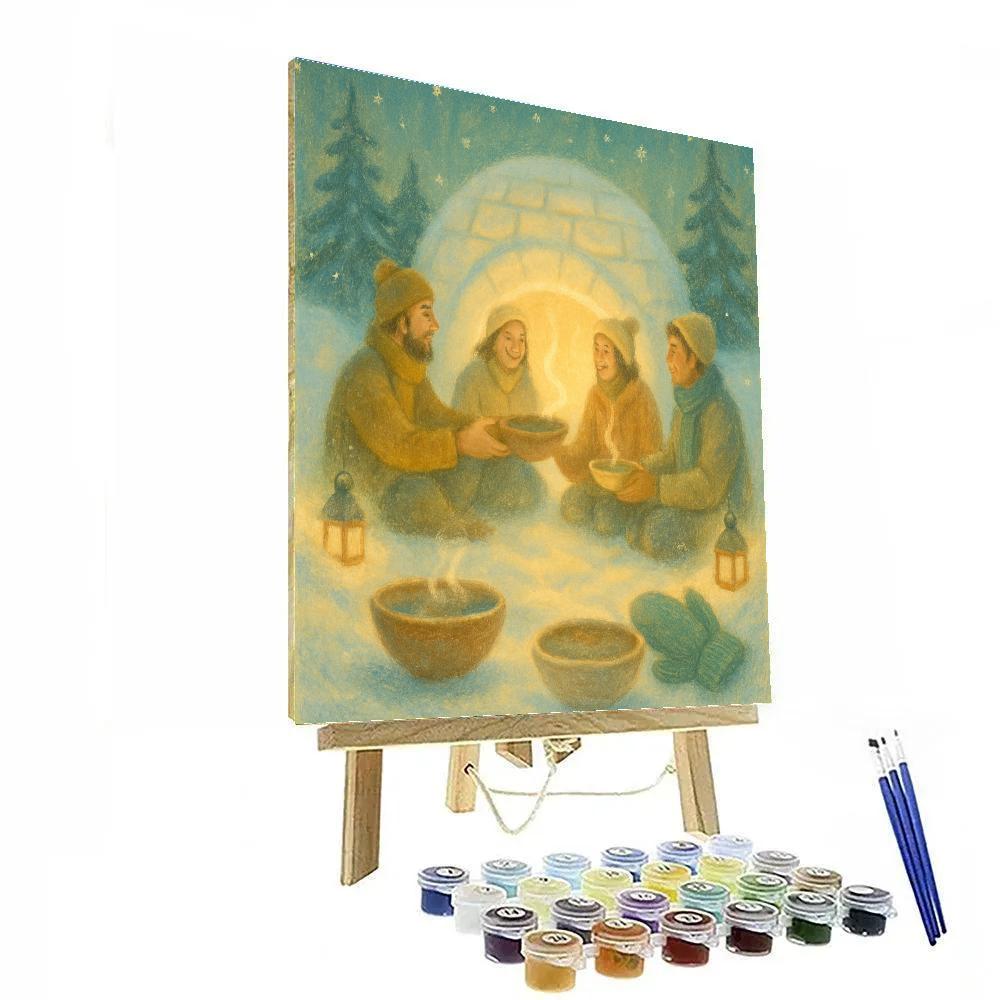 Glowing Igloo Potluck paint by numbers