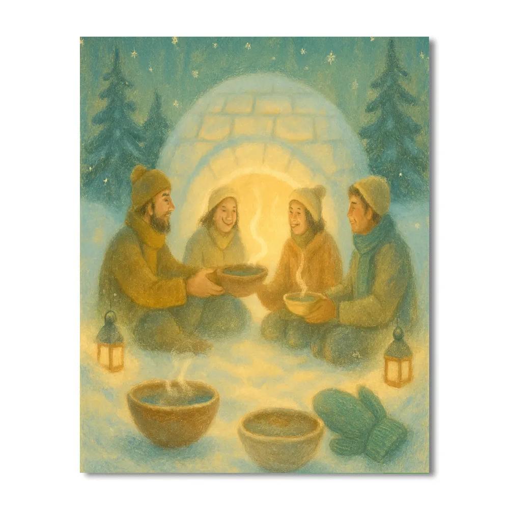 Glowing Igloo Potluck paint by numbers