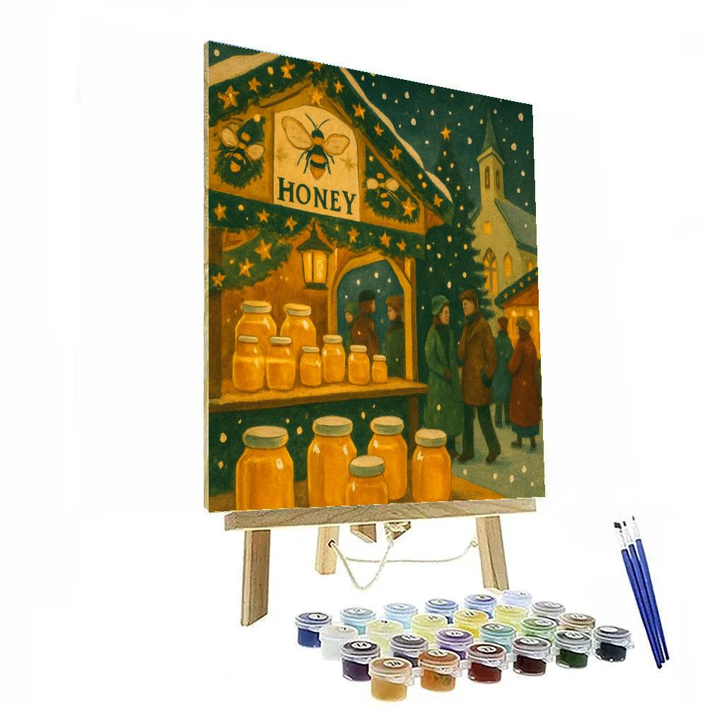 Winter Honey Market Stalls paint by numbers