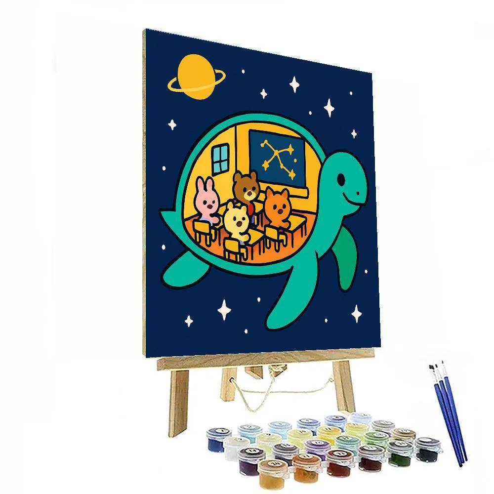 Cosmic Turtle Classroom Paint by numbers art