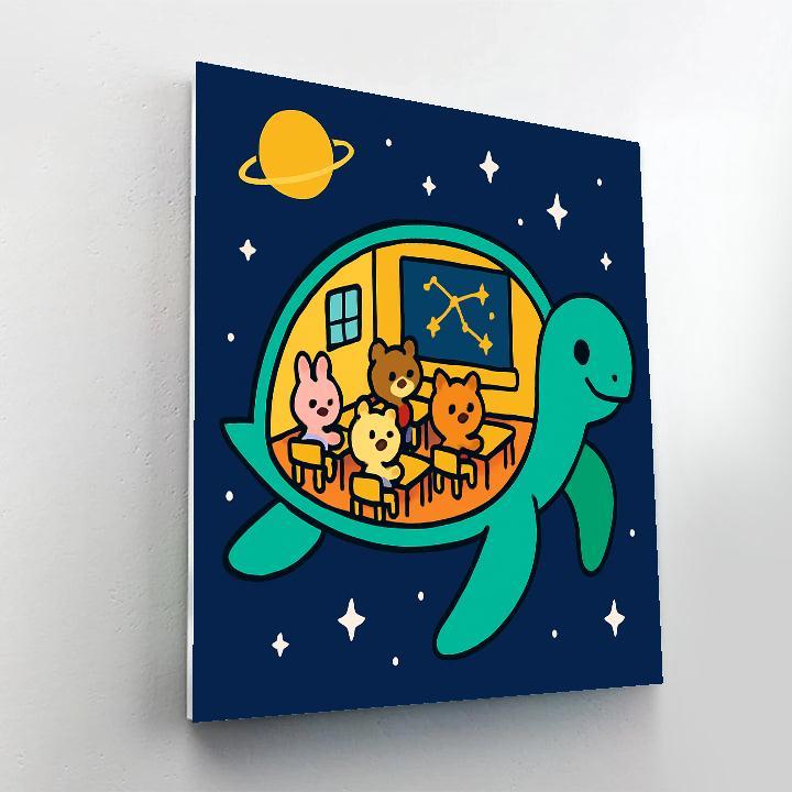 Cosmic Turtle Classroom Paint by numbers art
