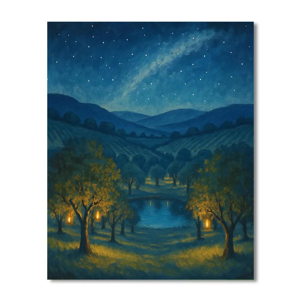 Starlit Orchard Valley painting number kit