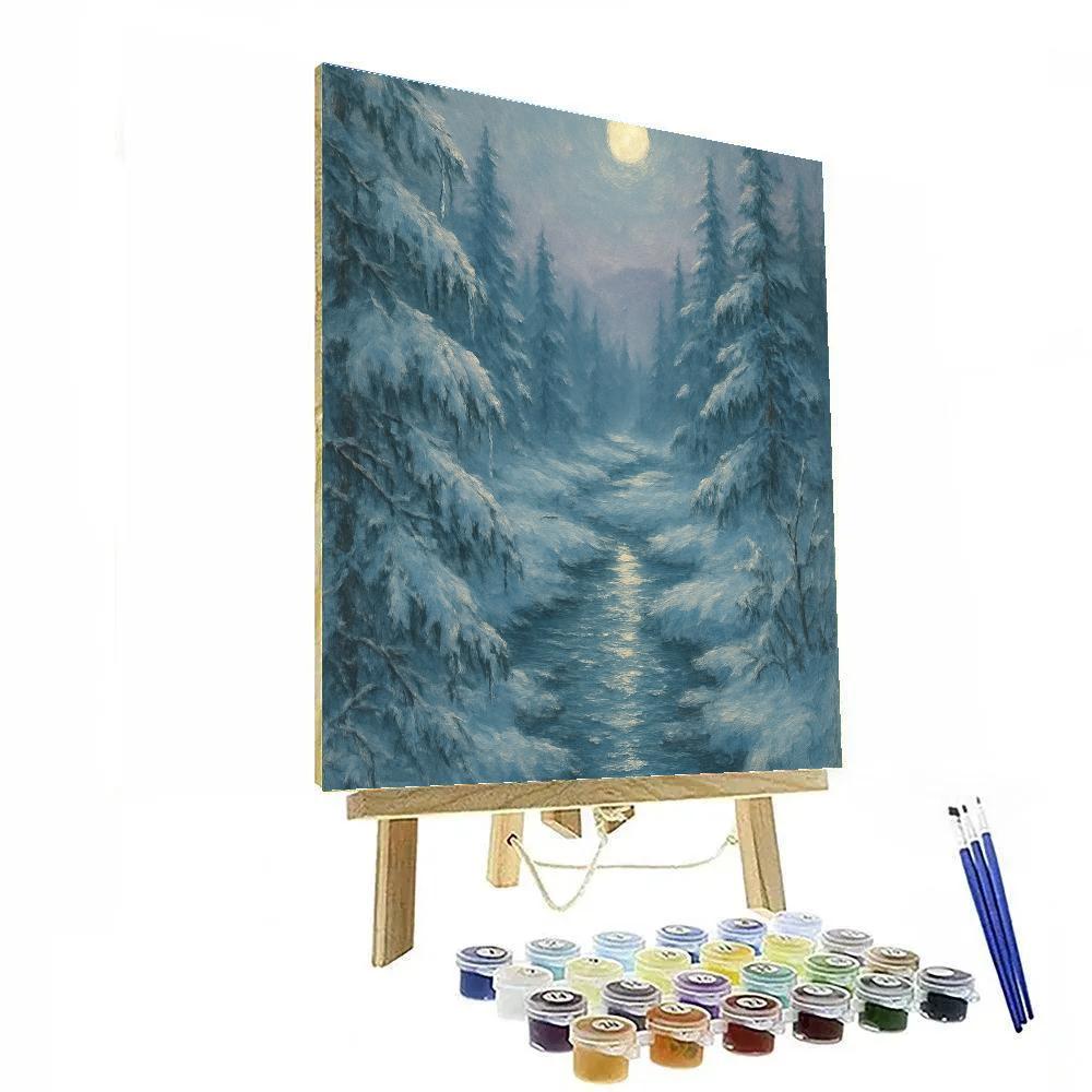 Moonlit Creek And Silent Pines Paint by numbers kits