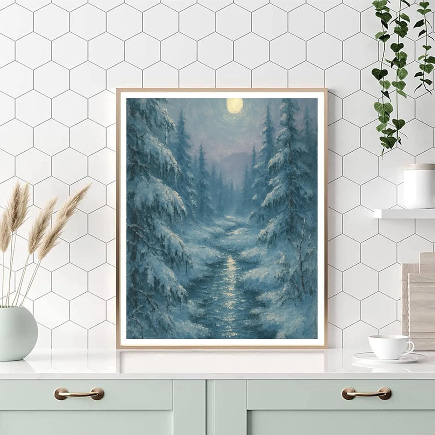 Moonlit Creek And Silent Pines Paint by numbers kits