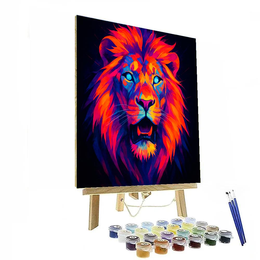 Cosmic Roar Lion Portrait Number painting
