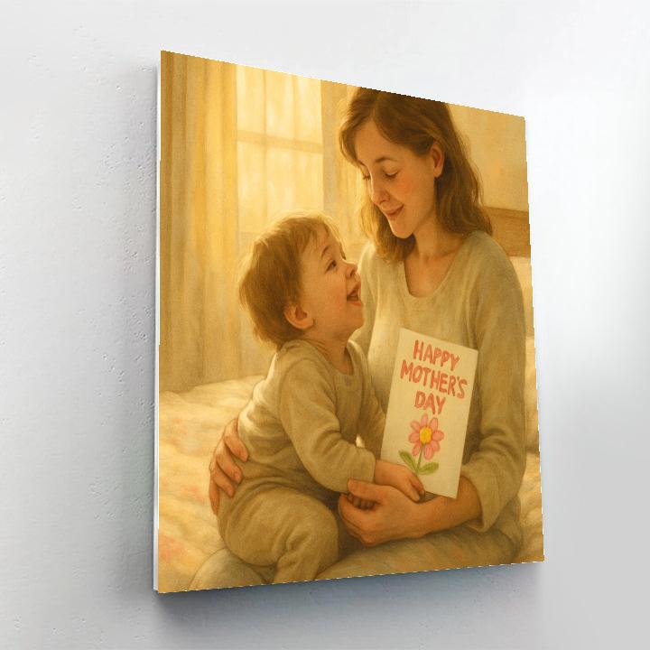 Morning Sunlight Mothers Day Portrait Number paintingMorning Sunlight Mothers Day Portrait - DIY Painting By Numbers Kit - Image 2