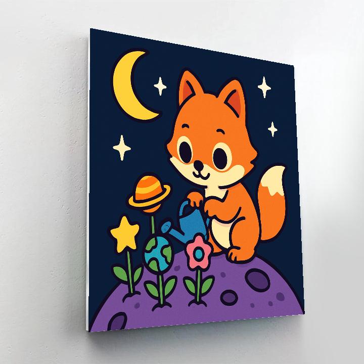Galaxy Garden Fox Paint by numbers art