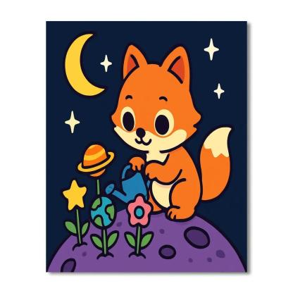 Galaxy Garden Fox Paint by numbers art