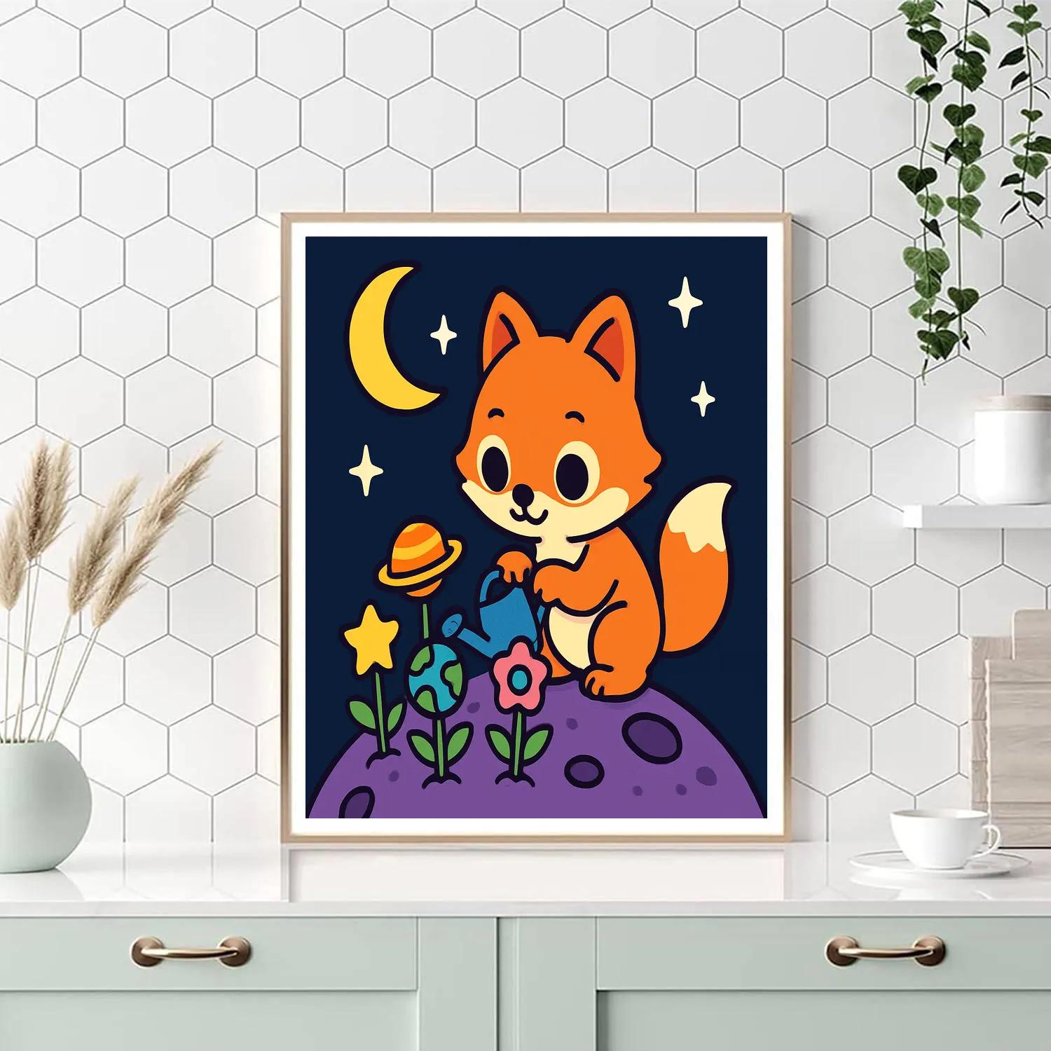 Galaxy Garden Fox Paint by numbers art