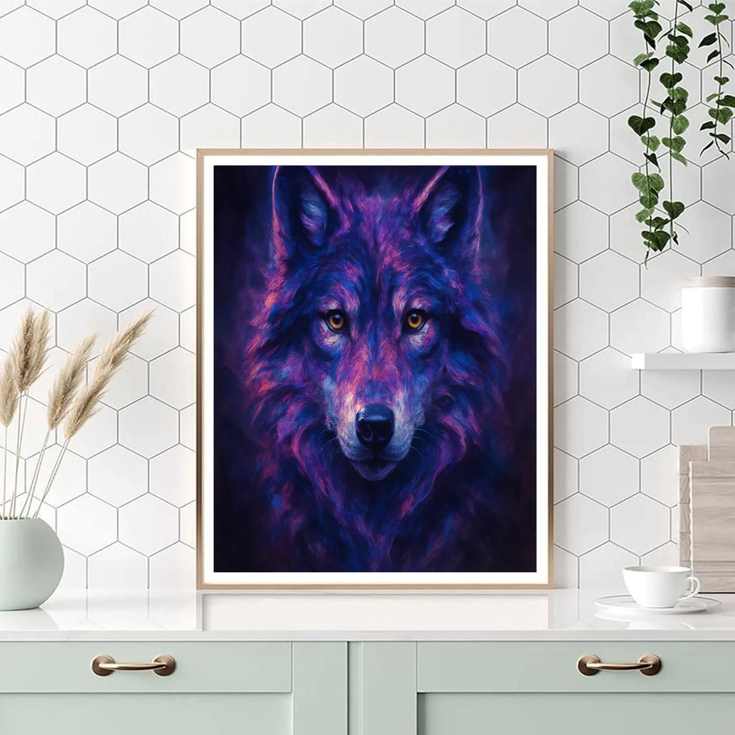 Nebula Gaze Wolf Portrait Paint by numbers kits