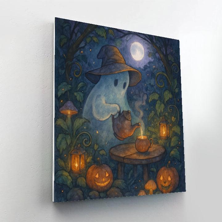 Moonlit Tea With The Ghostly Gardener paint by numbers