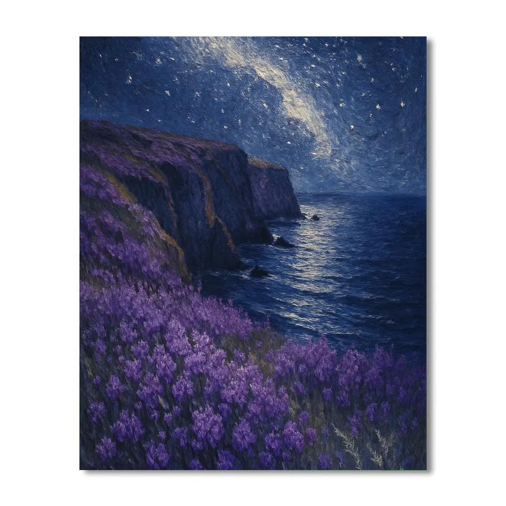 Milky Way Over The Lavender Cliffs painting number kit
