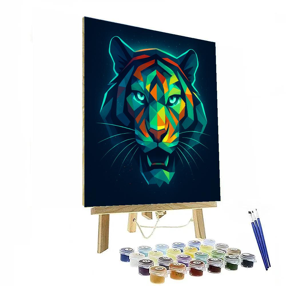 Stellar Stride Tiger Portrait paint by numbers