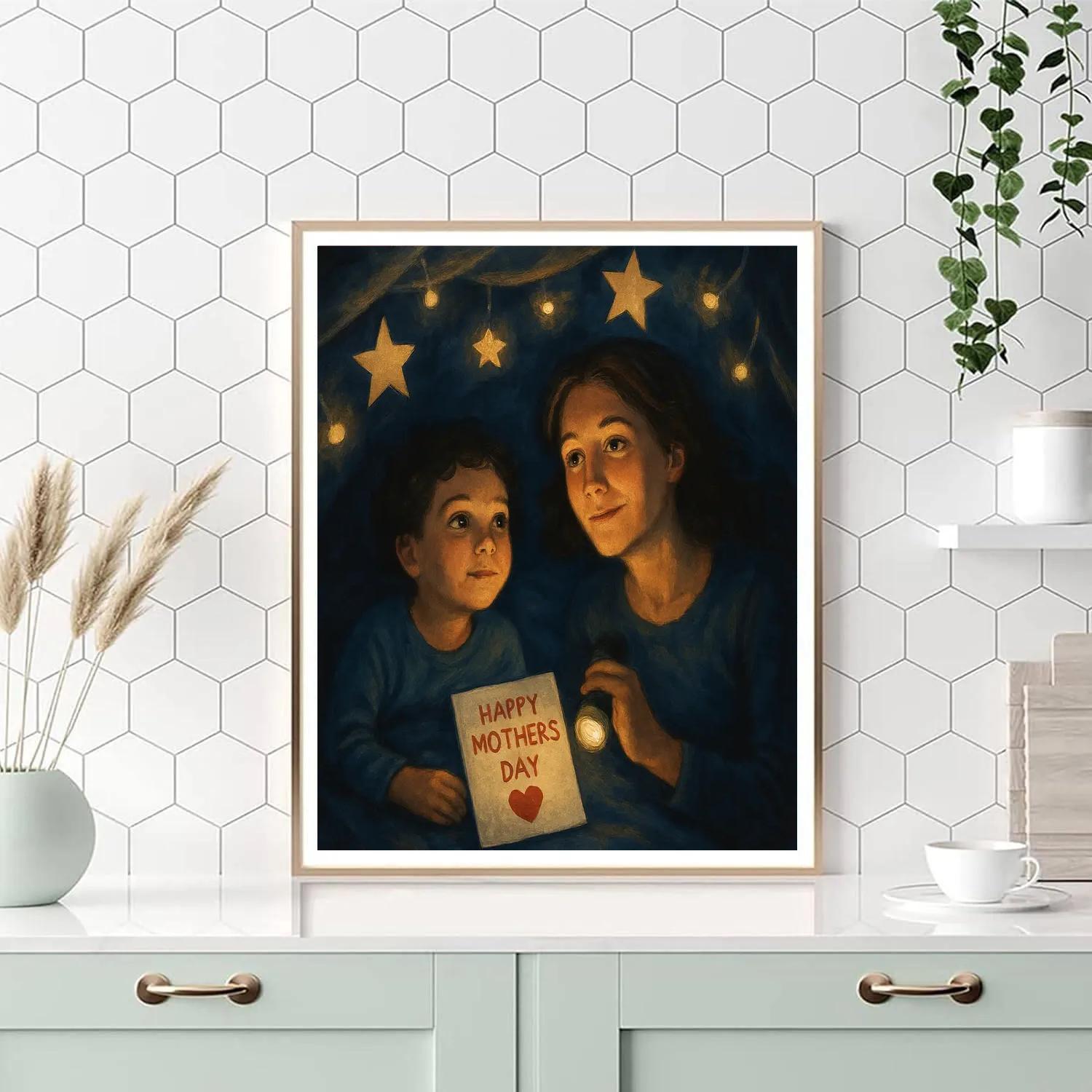 Stargazing Blanket Fort With Mom paint by numbersStargazing Blanket Fort With Mom - DIY Painting By Numbers Kit - Image 4