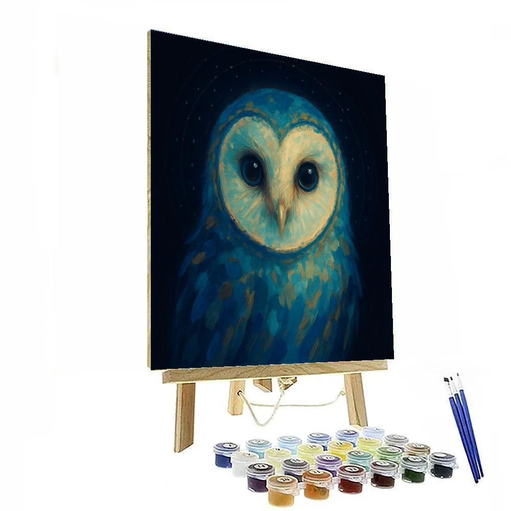 Galactic Whisper Owl Portrait Paint by numbers art