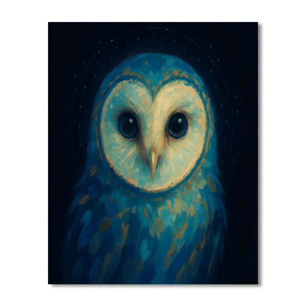 Galactic Whisper Owl Portrait Paint by numbers art