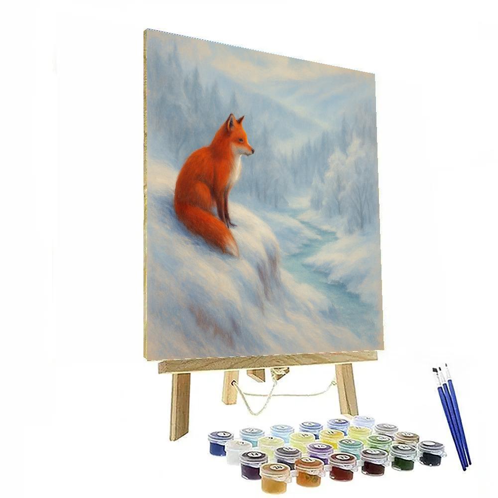 Crimson Fox On Winter Ridge paint by numbers
