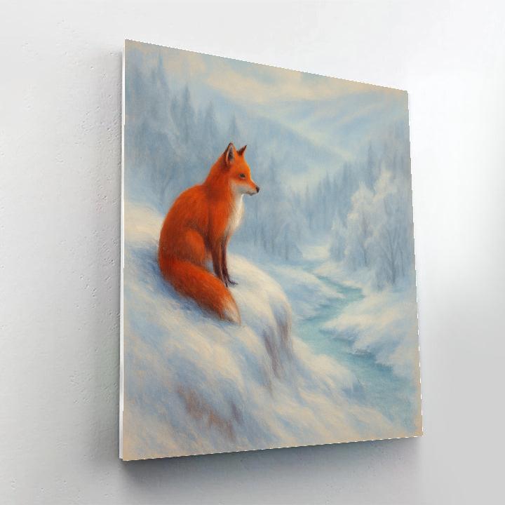 Crimson Fox On Winter Ridge paint by numbers