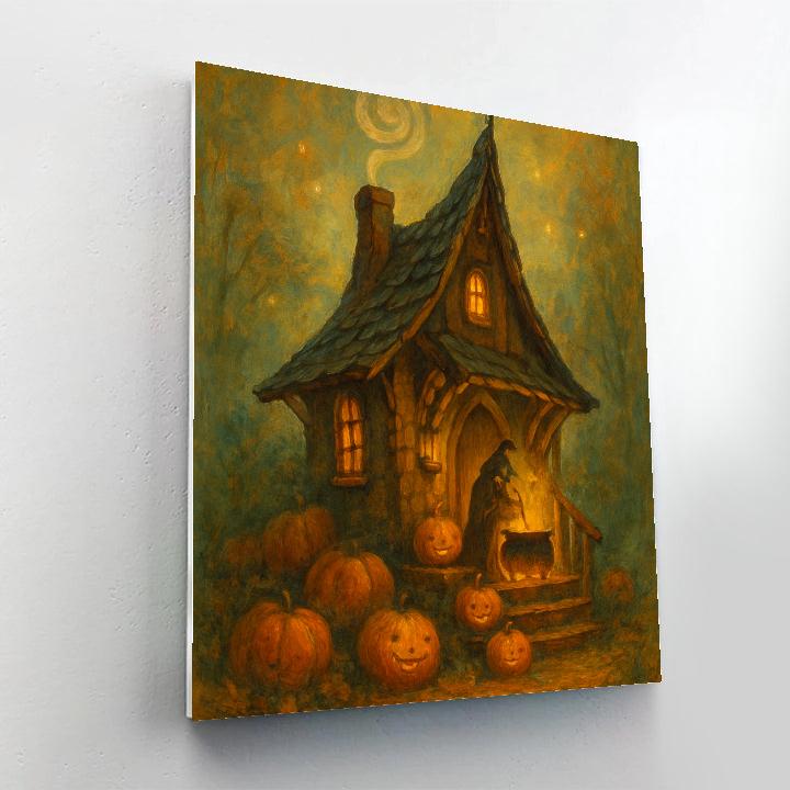 Witches Cottage In The Pumpkin Hollow Number painting