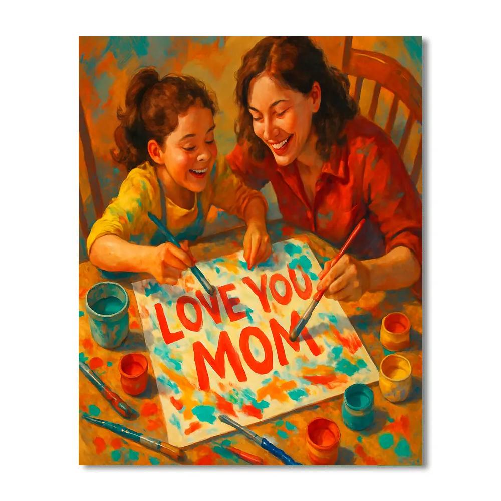 Mothers Day Art Studio Afternoon paint by colorMothers Day Art Studio Afternoon - DIY Painting By Numbers Kit - Image 3