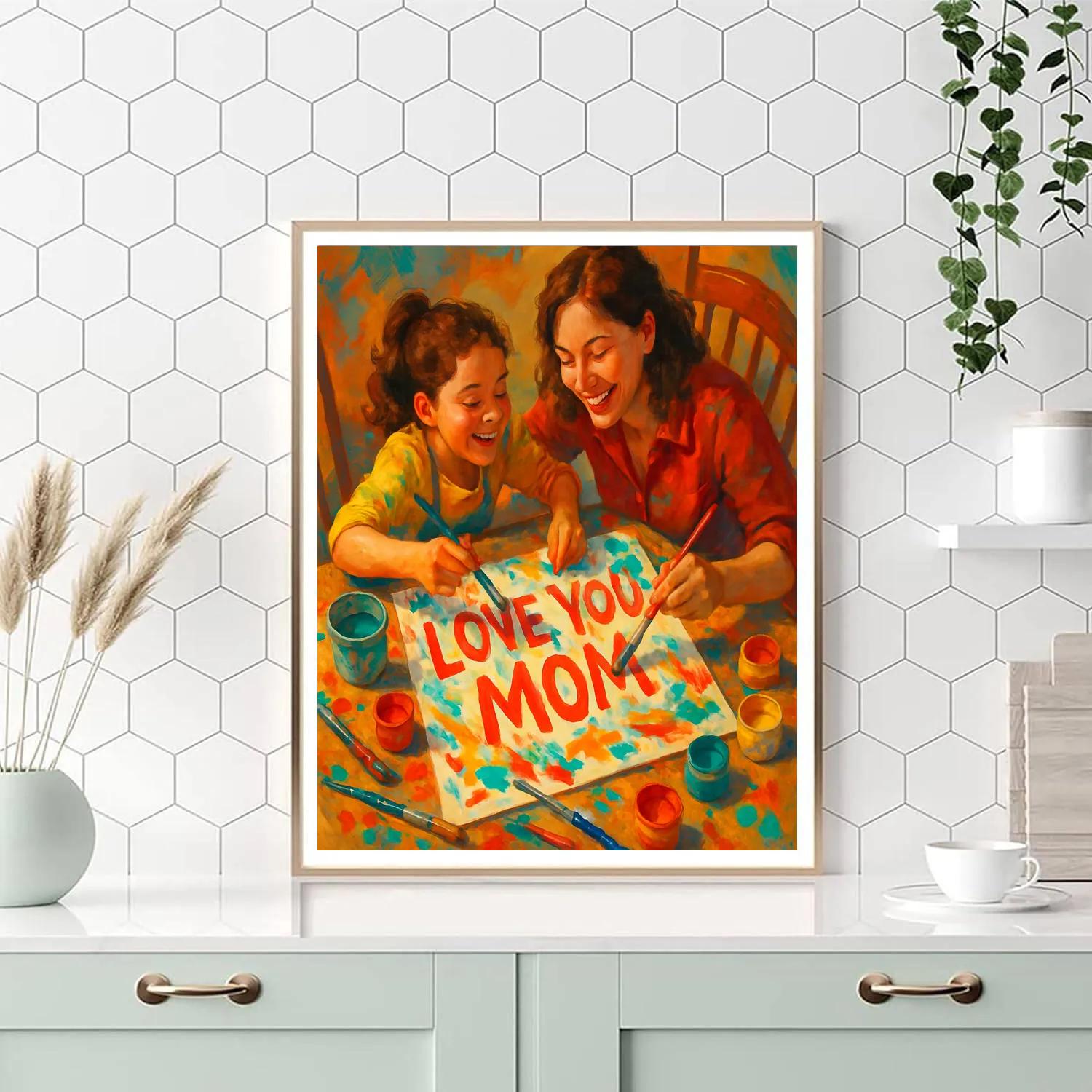 Mothers Day Art Studio Afternoon paint by colorMothers Day Art Studio Afternoon - DIY Painting By Numbers Kit - Image 4