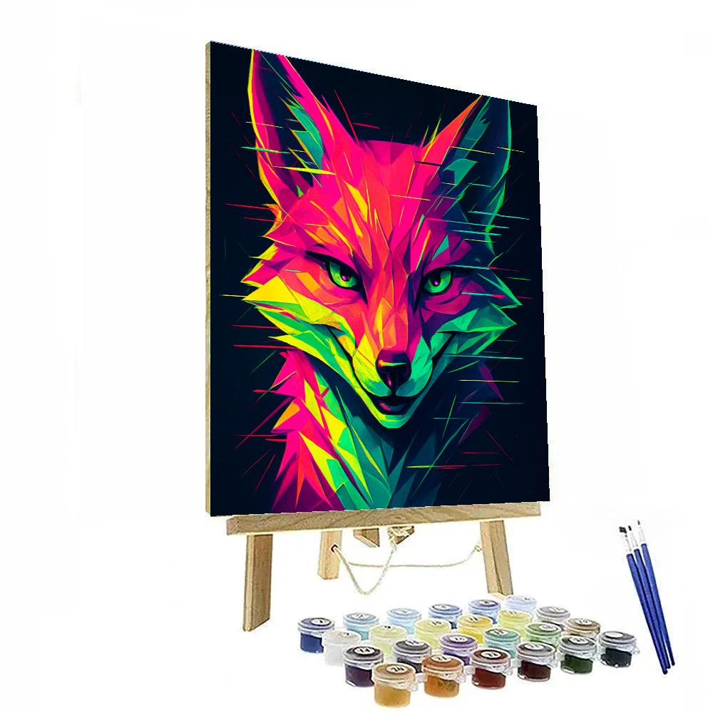 Quantum Run Fox Portrait Number painting